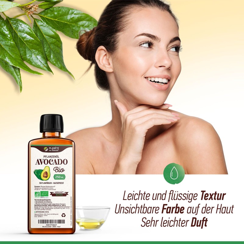 Avocado Oil Organic 250 ml - 100% Organic, Pure, Natural