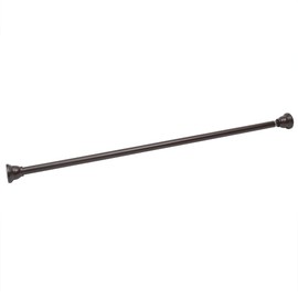 Home Basics Empire 47-72” Adjustable Tension Mounted Straight Steel Shower Curtain Rod, Bronze | Simple Design | Neutral Color