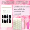 Press on Nails Medium Almond Shape-Glossy Full Cover Acrylic Pointed
