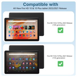 TiMOVO 2 Stück Displayschutzfolie für Fire HD 10 & 10 Plus 2023, Gehärtet Glas Schutzfolie für Fire HD 10, Kratzfest Blasenfrei Panzerglas Folie