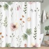 ICTEISOM Cute Floral Shower Curtain, Sage Green Flower Shower Curtains