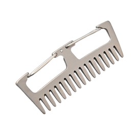 Outanaya Outdoor Comb Tool Titanium Alloy Anti-static Comb Keychain Ring Keychain for Hair Care