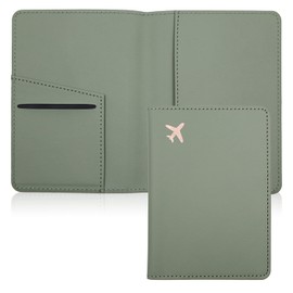 Deziliao Passport Holder,Passport Holder Card Slots, Passport and Vaccine Card Holder Combo, Cute Passport cover for Women and Men, with Waterproof Rfid Blocking, Passport Travel Wallet(Moss green)
