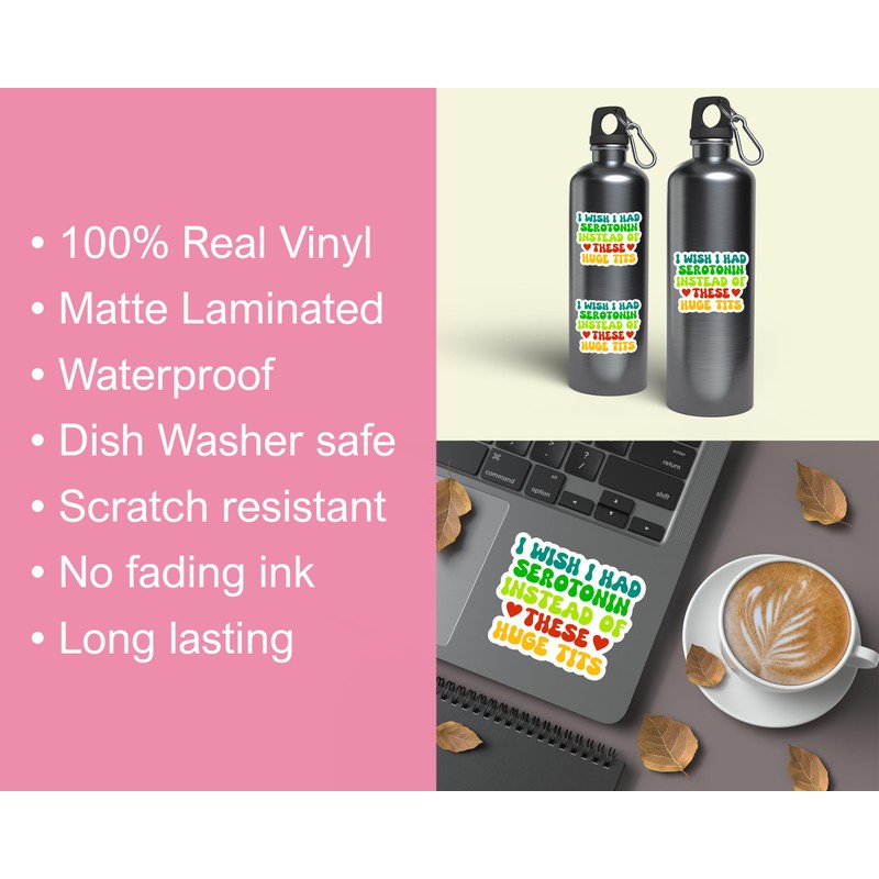 3Pcs - I Wish I Had Serotonin Sticker - Sticker