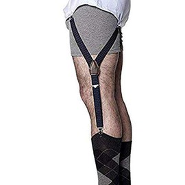 KK & Jay Supply Co. - The Original Premium Stay Tucked Shirt Stay - Shirttail Garters - Made in Brooklyn, USA -"Jackson" Pin Dot (Navy/Yellow)…