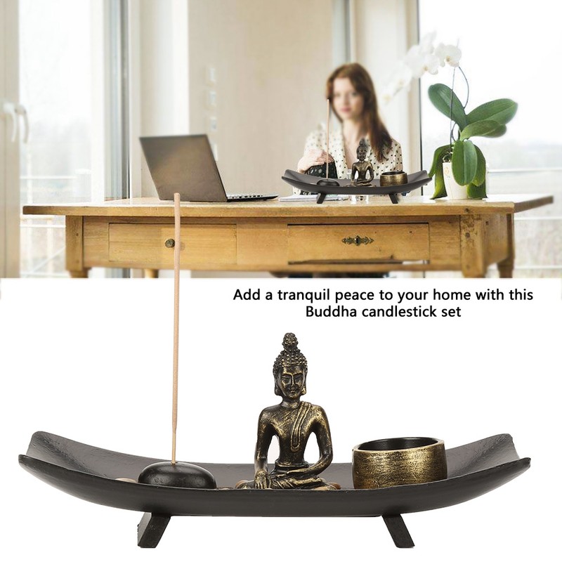 1 set Zen Buddhism Candlestick Incense Holder Furnishing Articles for