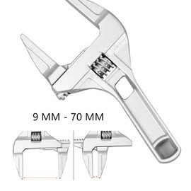 Adjustable Wrenches Open-End Wide Jaw Spanners Wrenches | 9-70mm | Ultra-Thin Shifting Spanner Shank Plumber Bathroom Hand Tool for Bathroom/Washbasin/Tube Nut Disassembly, Black, (dsadsa)