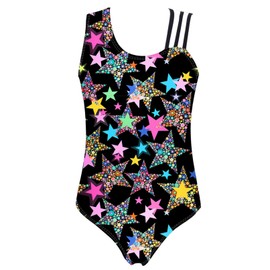Moily Kdis Girls Camisole Gymnastics Leotards Criss Cross Back Ballet Dance Athletic Tank Tops Starry Black 14 Years