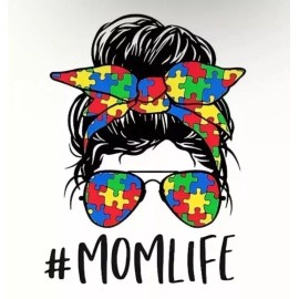 CHIC Autism Decal Sticker Easy On/Off #MOMLIFE Chic Trendy Puzzle Car Cup Boat Laptop