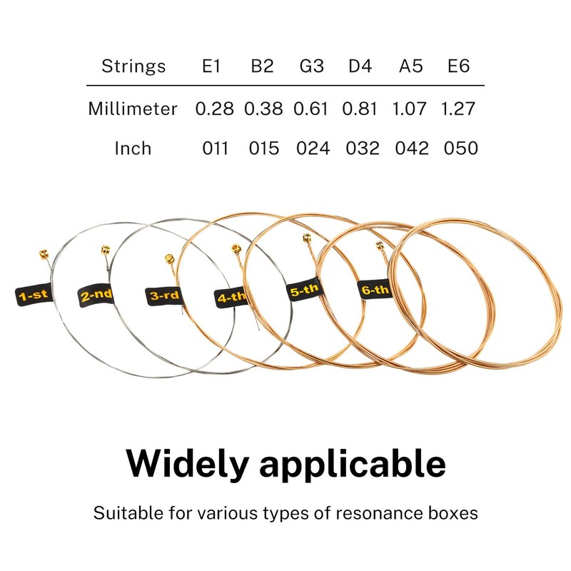 Donner Acoustic Guitar Strings - Light Acoustic Strings Phosphor Bronze