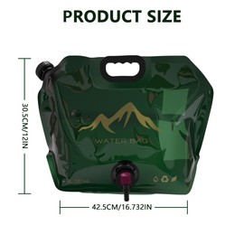 FANEAMADE Water Storage Containers,2 Gallon (8 L) Collapsible Camping Water Jug,BPA Free Food Grade Water Container With Spigot,Potable Folding Emergency Water Bags for Hiking & Outdoor (Dark Green)