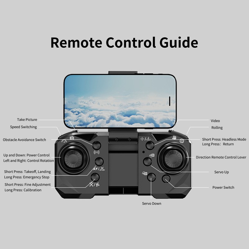 Obstacle Avoidance Drone Foldable HD Aerial Photography 4K Dual Lens