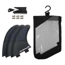 AQUBONA Surfboard Fins Single Dual Tab FinG3/G5/G6 Half Carbon+Honeycomb Surfboard fin Tri Fin Thruster Set (F1-Half carbonG7-Comb)