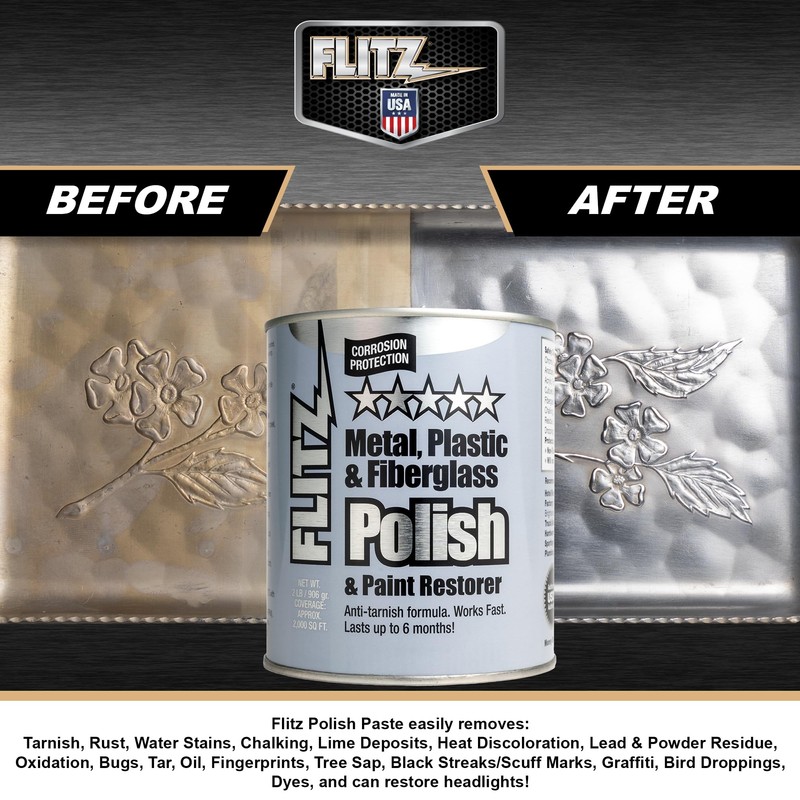 Flitz Multi-Purpose Metal Polish Paste - 2lb Can of USA-Made