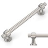 Amerdeco 10 Pack Brushed Satin Nickel Cabinet Pulls 5 Inch(128mm)