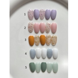 Simple two-tone nail handmade nail tips, choose 5 types 1 - 3 / 심플한 투톤네일 수제네일팁 5종 택 1 - 3번