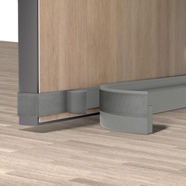 JUJIBL Door Draft Stopper for Bottom of Door, Under Door Gap Filler Hook & Loop Strip Easy to Install Stripping Door Seal, Light and Dust Blocking for Front Door, Living Room, Bedroom，36inch Grey