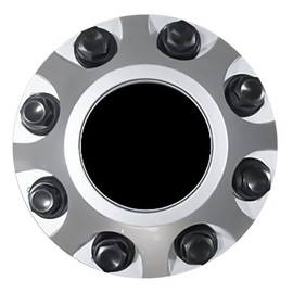 Fuel Rider Set of 4 Silver Center Caps Cover Compatible with 22011-2024 Chevy Silverado & GMC Sierra 2500/3500 HD Alloy Wheels Only - Silver/Black