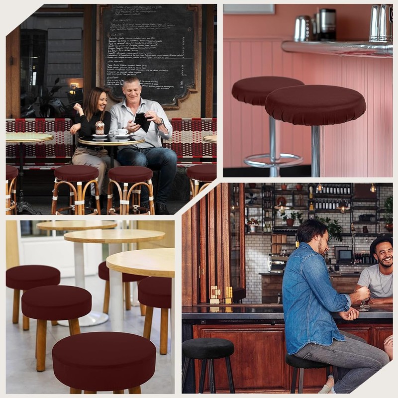 BLPRKOT Set of 2 Stool Covers, Round 30-40 cm, Luxurious