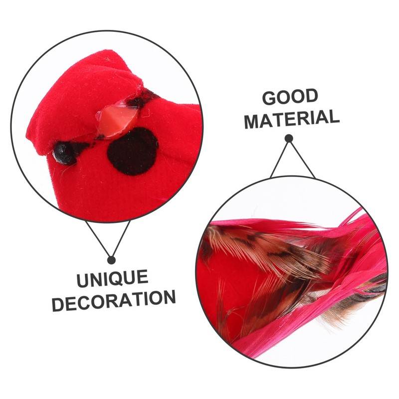 FUNOMOCYA Vibrant Red Birds Christmas Decor Artificial Bird Figurines Home