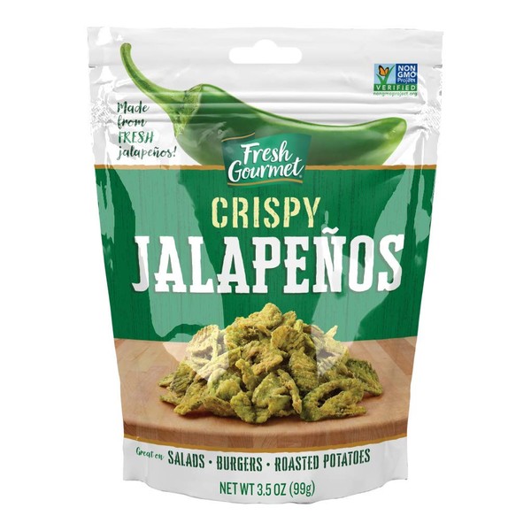Fresh Gourmet Crispy Lightly Salted Jalapenos | Low Carb | Crunchy Snack and Salad Topper | 3.5 Ounce, Pack of 6