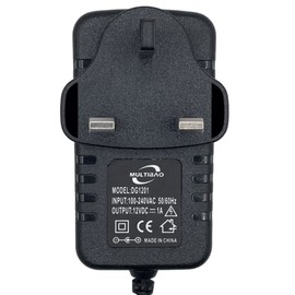 Multibao DC 12V 1A Power Supply Adaptor 12W Transformer UK PLUG for CCTV Camera, LED STRIP and Home Appliances, DC Jack 5.5 * 2.1mm (1pcs)