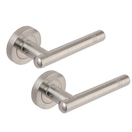 Excel DH3629 Clipper Passage Door Handles on Round Rose, Satin Chrome