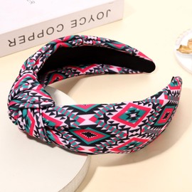 PHALIN Western Headband for Women Cowgirl Headband Cowboy Boots Hat Knotted Headband Howdy Wide Top Knot Headbands Western Country Concert Hair Accessories Bachelorette Party Outfit Gifts