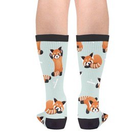LUADSN Red Panda And Bamboo Novelty Socks Funny Crew Socks Crazy Casual Socks For Women Men