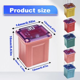 Unifizz 10PCS JCASE Fuse Kit, Low Profile Mini JCASE Fuse Assortment for Pickup Trucks, Cars, and SUVs (20A, 30A, 40A, 50A, 60A)