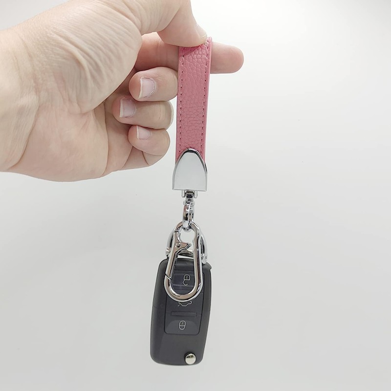 Llavero universal de piel auténtica, llavero de coche resistente, para