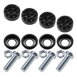 Bling Car License Plate Frame Screw Caps, License Plate Bolt Cap, Rhinestone Car LicensePlate Fasteners, Automotive Exterior Decoration Accessories for Cars Truck SUV (Black)