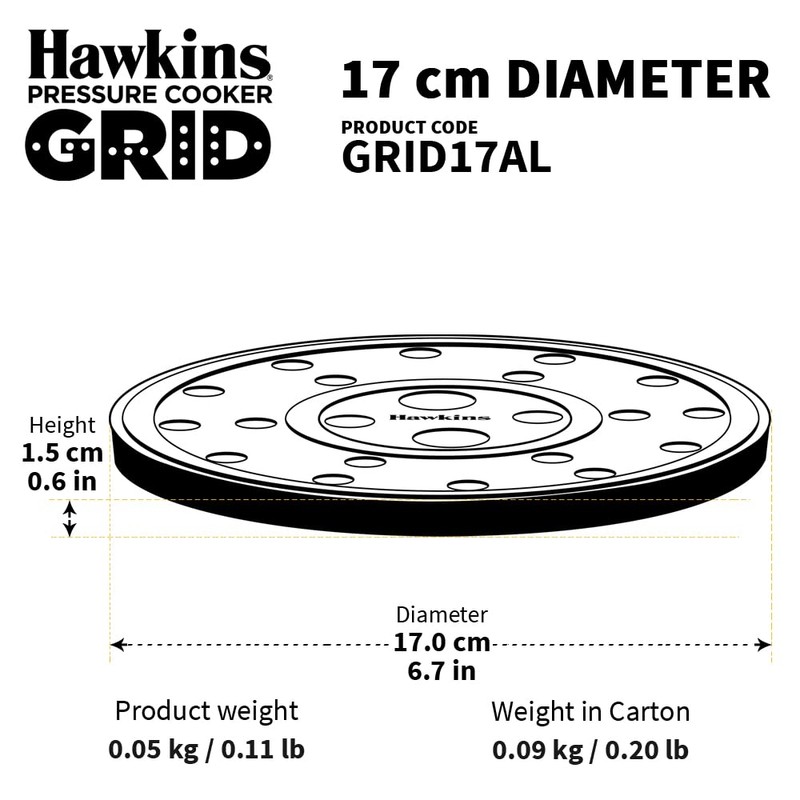 HAWKINS 17 cm Pressure Cooker Grid for Steaming Food and