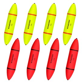 THKFISH Fishing Floats Set - 8 Pieces Float Fishing Slip Floats Made of EVA for Saltwater and Freshwater - Waggler Floats in Yellow & Red - Pike Float for Trout Floats and Fishing Accessories Floats