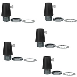 LEDSone Vintage Pendant Light Strain Relief Metal Black Cord Grip Retro Cable Lock - 10mm Nut for Pendant Lighting, Industrial Style Fixture, Durable and Secure Cable Clamp (5pk)