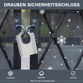 ZHEGE High Performance Combination Lock, Padlock with Closed Shackle 8 mm, Outdoor Anti-Theft Lock, Padlock Weatherproof, Security Lock for Shed, Fence (1 Piece, Grey)