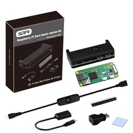 GeeekPi Zero W Kit for Raspberry Pi Zero W Board, with Raspberry Pi Zero W Aluminum Case, Copper Heatsink, 20Pin Header, Micro USB to OTG Adapter, Switch Cable and HDMI Adapter
