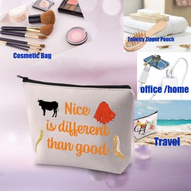 PXTIDY Nice is Different Than Good Broadway Musik-Kosmetiktasche Into The Woods Musikalisches inspiriertes Geschenk Into The Woods Merch, beige, Einheitsgröße