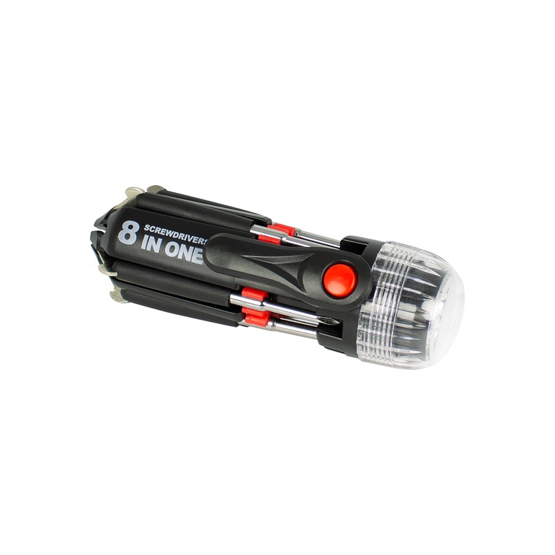 Tool Tech 53390 8-in-1 Screwdriver Multi-Tool with Torch