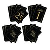 NOLITOY 1set Elegant Double Sided Table Numbers Cards Black Gold