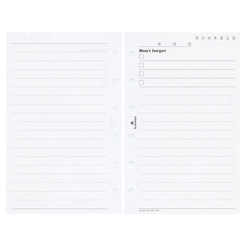 Mini 6 Size Free Daily Memo Notebook Refill 1597-100