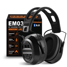 PROHEAR 039 Bluetooth 6.0 Hearing Protection with Hi-Fi & Loud Audio, 4 Week Runtime Rechargeable 1100mAh Battery, OSHA Compliant Noise Reduction Safety Earmuffs for Mowing Workshops Snowblowing