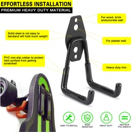 LUPYJI 10 Pack Garage Hooks Heavy Duty Storage Organizer Wall Mount Power and Garden Tool Hangers, for Hanging Ladders, Ropes, Hose, Bulk Items