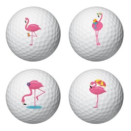 PLIGREAT Pink Flamingo Golf Ball Markers 20 Pcs Tropical Theme Golf Ball Marking Stickers for Identify Golf Balls 2 Sheets Golf Ball Customise Markers Golfer Gift Golfing Accessories
