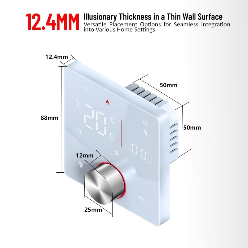 MincoHome Smart Knob Thermostat for Underfloor Electric Heating/Gas Boilers, Remote