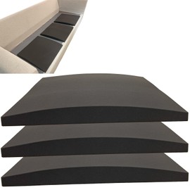 FKAIIN Couch Cushion Support 3-Piece Set - Black, High-Density 50D Foam, Repositionable & Cuttable, Fix Sagging Cushions, Comfortable, Durable, Fits All Removable Cushions, 20x20x2 Inches Each