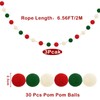 Pack of 3 Pompom Garlands, 2 m Felt Balls Garlands,