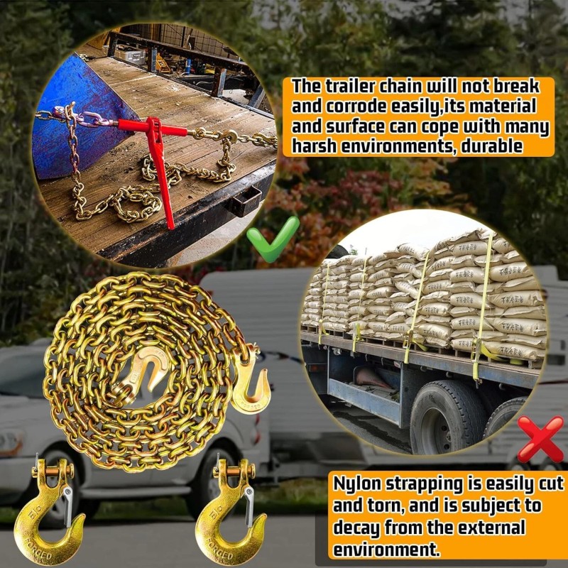 5/16" Transport Binder Chain-G80 Tow Chain with G70 Grab and