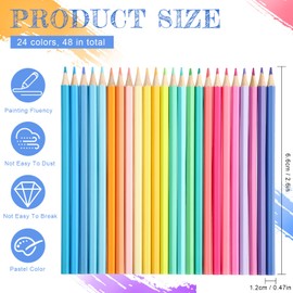 Breling 48 Packs Pastel Colored Pencils Oil Pastel Pencils Soften Wood Coloring Pencils for Adult Artists Beginners Drawing Sketching Supplies(Macaron Color)