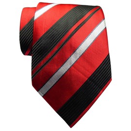 TANGQING New Classic Striped JACQUARD WOVEN Silk Men's Tie Necktie